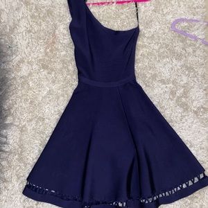 Marciano Navy Blue One Shoulder Strap Dress